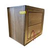 Image 1 : New - Modern 2-Drawer Nightstand - Natural Oak Finish with Beveled Frame Detail (handles and legs in
