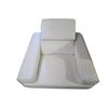Image 1 : Modern White Faux Leather Oversized Armchair - Adjustable Headrest & Wide Padded Arms