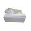 Image 3 : Modern White Faux Leather Oversized Armchair - Adjustable Headrest & Wide Padded Arms
