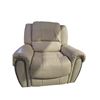 Image 2 : Amax Leather Cream Faux Leather Manual Recliner - Traditional Style with Bronze Nailhead Trim