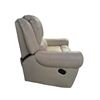 Image 3 : Amax Leather Cream Faux Leather Manual Recliner - Traditional Style with Bronze Nailhead Trim