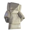 Image 4 : Amax Leather Cream Faux Leather Manual Recliner - Traditional Style with Bronze Nailhead Trim
