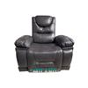 Image 2 : Milano - Modern Charcoal Grey Faux Leather Manual Recliner - High Back with Overstuffed Padded Arms 