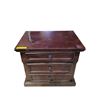 Image 1 : Traditional 3-Drawer Mahogany Nightstand - Rich Cherry Finish with Antique Bronze Knobs - legs insid