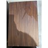 Image 4 : Pair of Mid-Century Style 2-Drawer Nightstands - Walnut Wood Grain with Black Accent Panels