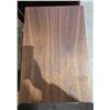 Image 5 : Pair of Mid-Century Style 2-Drawer Nightstands - Walnut Wood Grain with Black Accent Panels