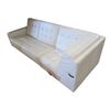 Image 3 : Modern White Faux Leather 3-Piece Sectional Sofa - Button Tufted Back with Corner Wedge