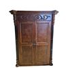 Image 1 : New - Grand Neoclassical Armoire - Burl Wood Inlay with Black Faux Marble Corinthian Columns