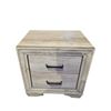Image 1 : Modern 2-Drawer Nightstand - Rustic Weathered Gray Oak Finish with Black Hardware