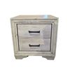 Image 2 : Modern 2-Drawer Nightstand - Rustic Weathered Gray Oak Finish with Black Hardware