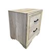 Image 3 : Modern 2-Drawer Nightstand - Rustic Weathered Gray Oak Finish with Black Hardware