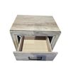 Image 4 : Modern 2-Drawer Nightstand - Rustic Weathered Gray Oak Finish with Black Hardware