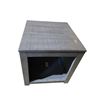 Image 2 : Modern Gray Wood Grain End Table - Open Cubby Storage - Minimalist Square Silhouette