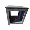 Image 3 : Modern Gray Wood Grain End Table - Open Cubby Storage - Minimalist Square Silhouette
