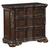 Image 2 : BNIB - Traditional Ornate Nightstand, Cherry Wood 3-Drawer Chest, Rococo Style, Carved Pilaster