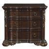Image 1 : BNIB - Traditional Ornate Nightstand, Cherry Wood 3-Drawer Chest, Rococo Style, Carved Pilaster
