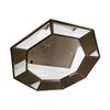 Image 1 : Modern Octagonal Wall Mirror - Antique Gold Metal Frame with Beveled Glass Sections
