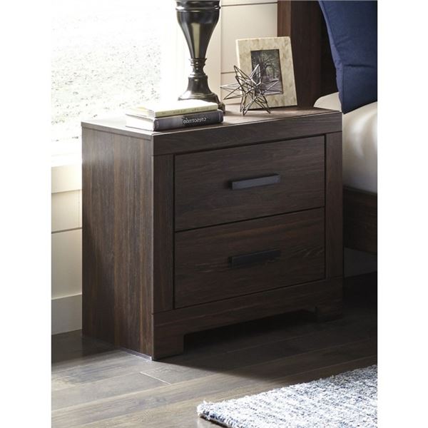BNIB - Set of 2 Ashley Furniture Arkaline 2-Drawer Nightstand – Dark Brown