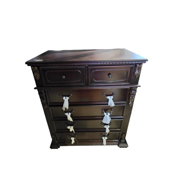 New - Traditional 5-Drawer Chest in Dark Cherry Finish