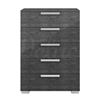 Image 1 : BNIB - Sarah 5-Drawer Chest in High-Gloss Grey Birch Lacquer