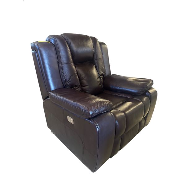 New Amax Leather Top-Grain Leather Power Recliner with Memory Foam Seating