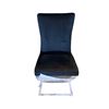 Image 2 : Set of 4 New Black Velvet Dining Chairs with Polished Chrome X-Base