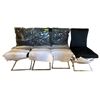 Image 3 : Set of 4 New Black Velvet Dining Chairs with Polished Chrome X-Base