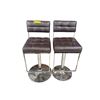 Image 2 : Set of 2 Adjustable Swivel Bar Stools in Espresso Leather