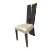 Image 1 : Set of 4 New Contemporary Split-Back Dining Chairs in High-Gloss Charcoal