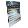 Image 1 : Grand Abstract Canvas with Gilded Gold Leaf Accents - approx. 40in x 50in