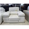 Image 2 : New Mazarian Premium White Leather Overstuffed Armchair