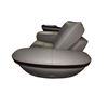 Image 3 : New Mazarian Cream Leather Armchair with Black Contours