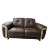 Image 1 : Mazarian Espresso Leather Loveseat with Cream Accents