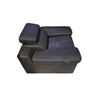 Image 3 : Mazarian Contemporary Slate Grey Leather Armchair