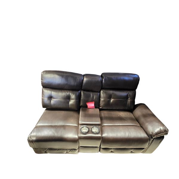 Amax Leather Premium Leather Power Reclining Theater Loveseat (missing one section)
