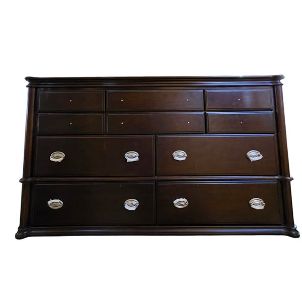New  Dark Cherry Dresser featuring Polished Silver-Tone Hardware