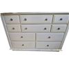 Image 1 : Traditional White 10-Drawer Triple Dresser with Ornate Hardware