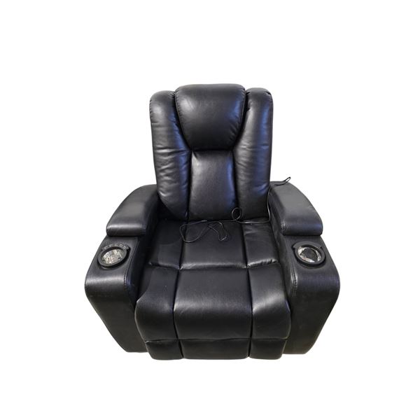 Amax Leather - Modern Black Power Reclining Armchair