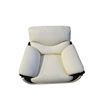 Image 1 : Modern Two-Tone Cream & Black Leather Armchair – Sleek Curved Design