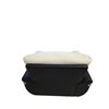 Image 4 : Modern Two-Tone Cream & Black Leather Armchair – Sleek Curved Design