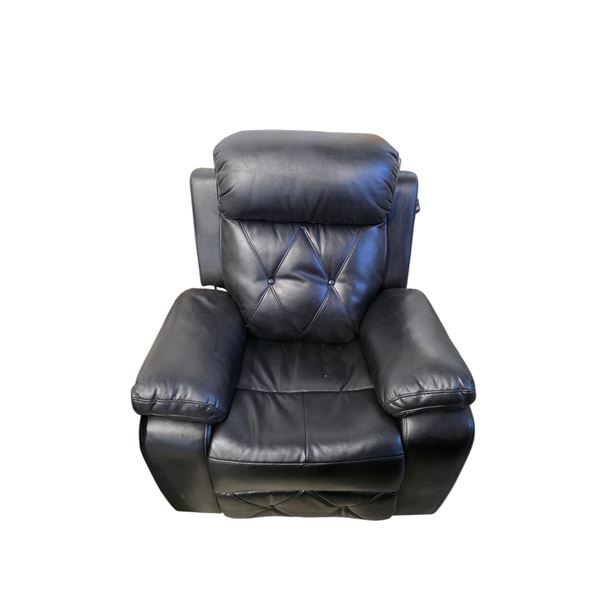 New Amax Leather Black Leather Manual Recliner
