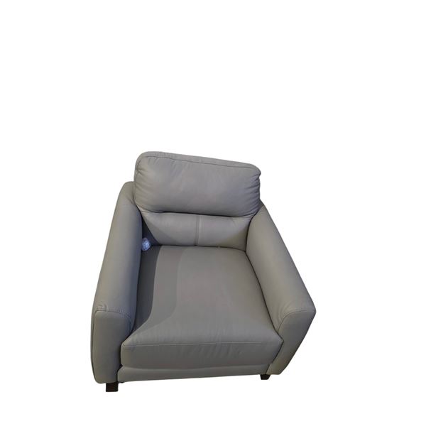 Modern Light Grey Leather Reclining Armchair – Sleek Design & Plush Comfort