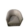 Image 1 : Contemporary Grey Leather Club Chair – Modern Barrel Design with Plush Seating