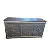 Image 1 : Glamorous Silver 9-Drawer Dresser – Faux Alligator Embossed Finish with Mirror Trim