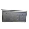 Image 2 : Glamorous Silver 9-Drawer Dresser – Faux Alligator Embossed Finish with Mirror Trim