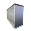 Image 3 : Glamorous Silver 9-Drawer Dresser – Faux Alligator Embossed Finish with Mirror Trim