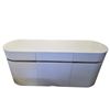 Image 1 : Modern High-Gloss White Capsule Dresser - Curved Designer Buffet Cabinet