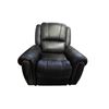 Image 2 : New - Classic Midnight Black Leather Power Reclining Armchair - Elegant Studded Detail