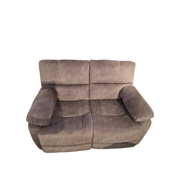 Amax Leather - Contemporary Mocha 2-Seat Manual Recliner - Ultra-Comfortable Pillow Arms