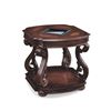 Image 1 : New - Classical Style Wood Pedestal End Table - Deep Mahogany Finish